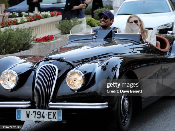 David Gandy and Natalie Dormer jet into Nice to join the second day of the road trip to celebrate Jaguars racing heritage, driving an E-TYPE, Mark II...
