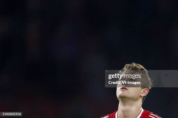 Matthijs de Ligt of Ajax during the UEFA Champions League semi final match Ajax Amsterdam and Tottenham Hotspur FC at the Johan Cruijff Arena on May...