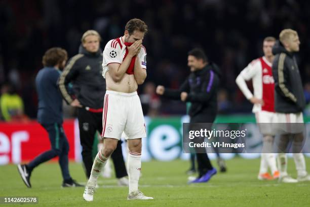 Kasper Dolberg of Ajax, Daley Blind of Ajax, Daley Sinkgraven of Ajax, Donny van de Beek of Ajax during the UEFA Champions League semi final match...