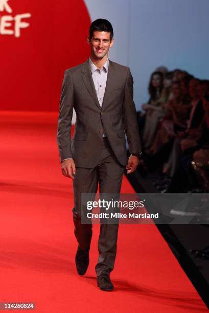 Novak Djokovic attends the " Fashion For Relief Japan Fundraiser" during the 64th Annual Cannes Film at Forville Market on May 16, 2011 in Cannes,...