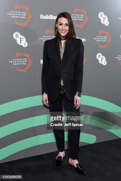 Suranne Jones attends the "Gentleman Jack" photocall and Q&A during the BFI & Radio Times Television Festival 2019 at BFI Southbank on April 14, 2019...