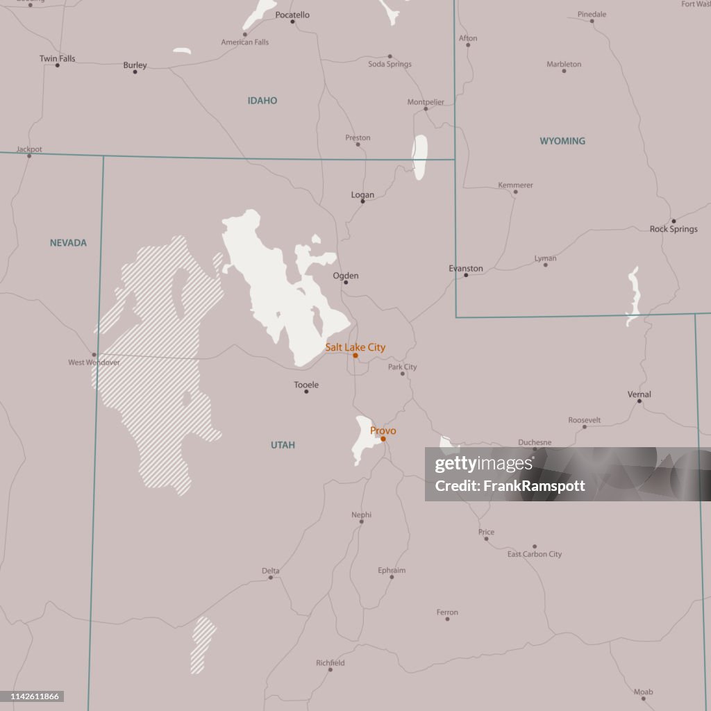 Salt Lake City Utah Area Vector Map
