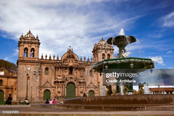 plaza-de-armas, cusco, peru - plaza de armas stock pictures, royalty-free photos & images