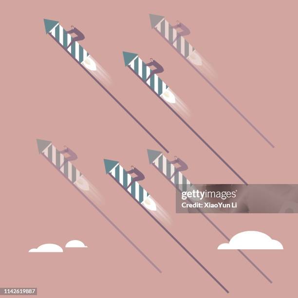 fireworks launch - hogmanay stock illustrations