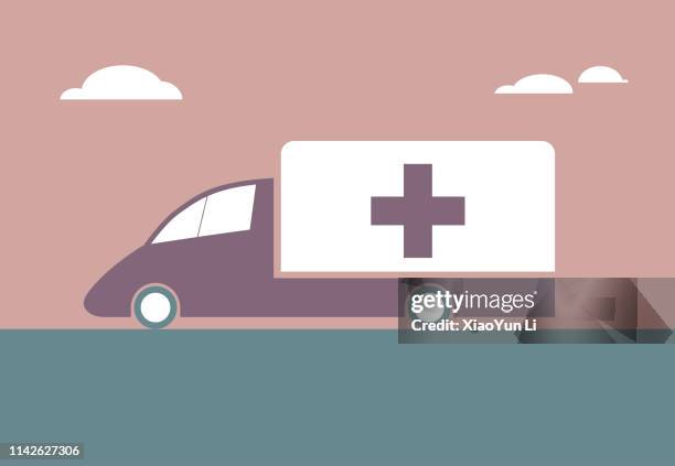 vector drawn ambulance - speeding ambulance stock illustrations