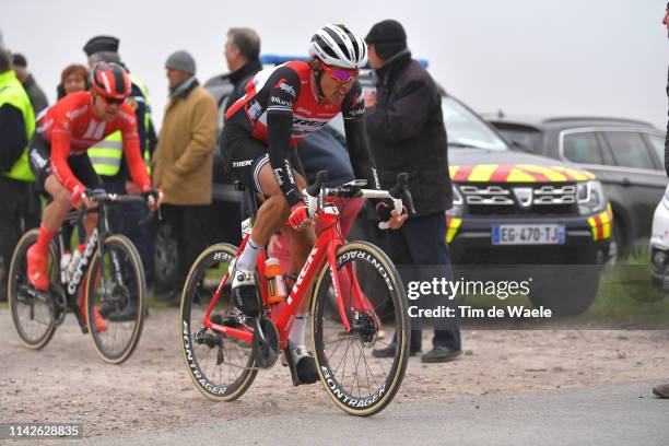 Koen de Kort of The Netherlands and Trek-Segafredo / Cobblestones / Fans / Public / during the 117th Paris-Roubaix a 257km race from Compiègne to...