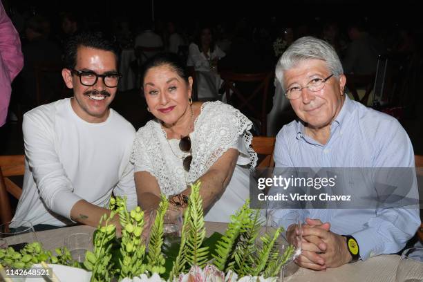 Film director Manolo Caro, actress Angelica Aragon and President of EGEDA, Enrique Cerezo attend a ceremony to award mexican actress Angelica Aragon...
