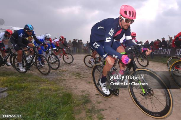 Taylor Phinney of The United States and Team EF Education First / Cobblestones / Fans / Public / during the 117th Paris-Roubaix a 257km race from...