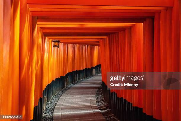 fushimi inari taisha schrein torii tore in kyoto, japan - torii tor stock-fotos und bilder