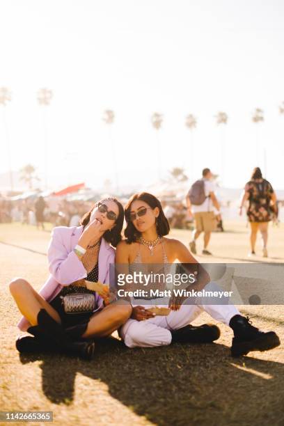 Brittany Xavier and Jill Wallace street style at the 2019 Coachella Valley Music and Arts Festival Weekend 1 on April 13, 2019 in Indio, California.