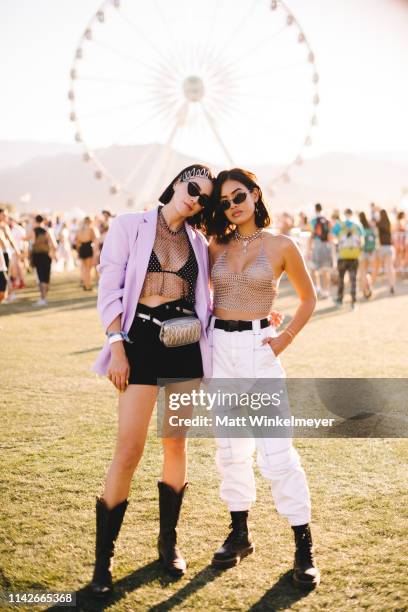 Brittany Xavier and Jill Wallace street style at the 2019 Coachella Valley Music and Arts Festival Weekend 1 on April 13, 2019 in Indio, California.