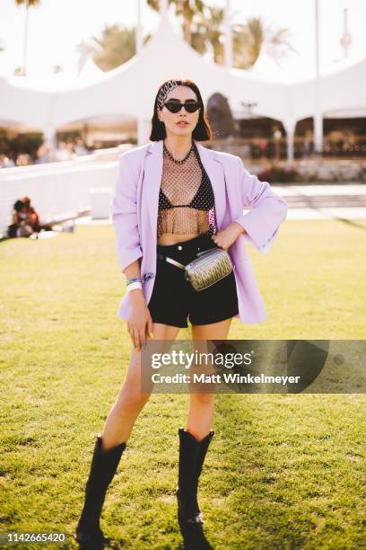 Brittany Xavier street style at the 2019 Coachella Valley Music and Arts Festival Weekend 1 on April 13, 2019 in Indio, California.