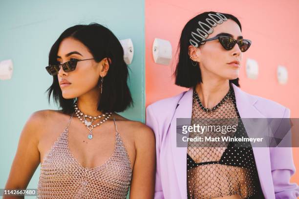 Jill Wallace and Brittany Xavier street Style at The 2019 Coachella Valley Music and Arts Festival Weekend 1 on April 13, 2019 in Indio, California.