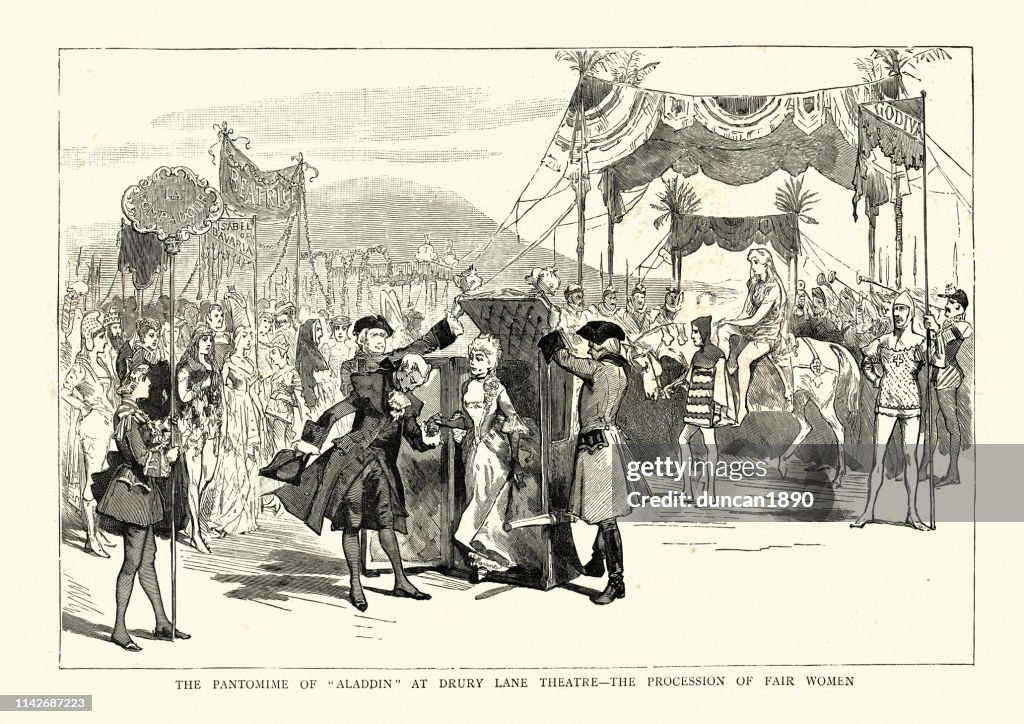 Pantomime, Aladdin at Drury Lane Theatre, London, 19th Century
