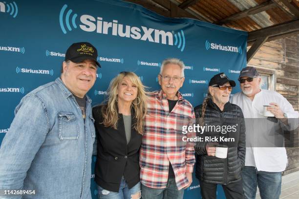 SiriusXM's Jeremy Tepper, Paula Nelson, Buddy Cannon, Willie Nelson, and Dallas Wayne attend a discussion of Willie Nelson's new album 'Ride Me Back...