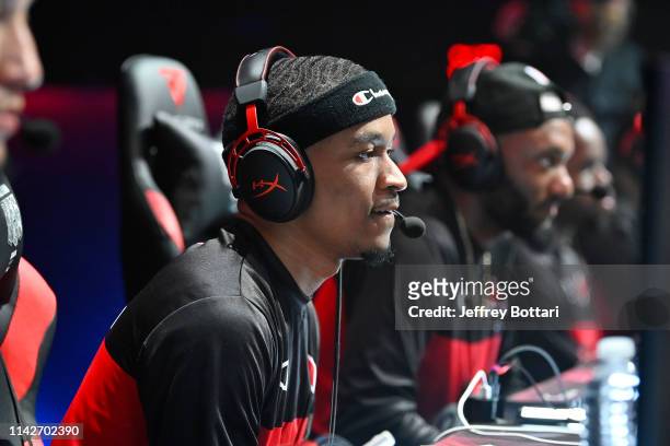 Of Raptors Uprising Gaming Club stares on during the game against Bucks Gaming during the mid-season tournament The Turn on May 10, 2019 at the NBA...