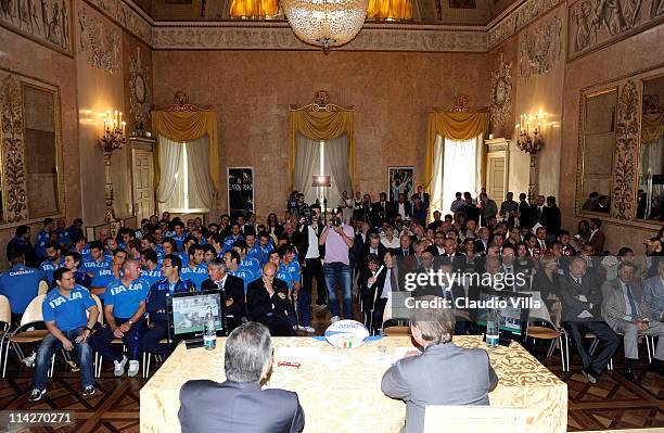 General view during a press conference as Italian Rugby Federation and Cariparma announce the renewal of their sponsorship deal on May 17, 2011 in...