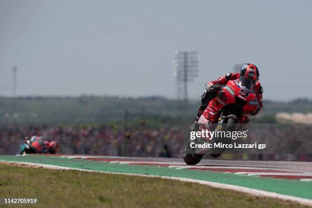 Danilo Petrucci of Italy and Ducati Team heads down a straight during the MotoGP race during the MotoGp Red Bull U.S. Grand Prix of The Americas -...