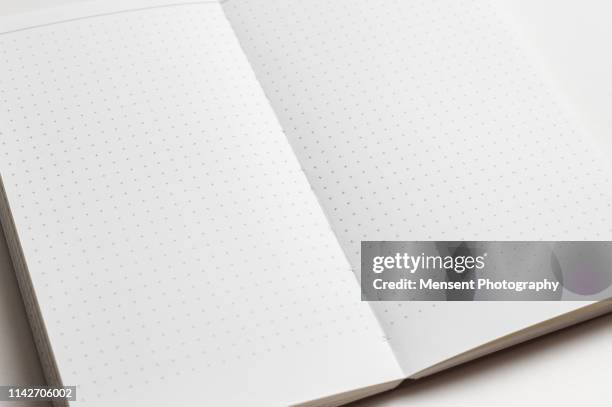 open blank magazine book for white background - open magazine stock-fotos und bilder