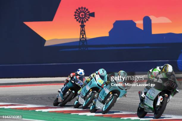 Darryn Binder of South Africa and CIP Green Power leads the field during the Moto3 race during the MotoGp Red Bull U.S. Grand Prix of The Americas -...