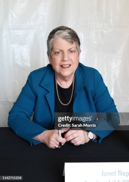 Former Secretary of Homeland Security Janet Napolitano attends the 2019 Los Angeles Times Festival of Books at USC on April 14, 2019 in Los Angeles,...