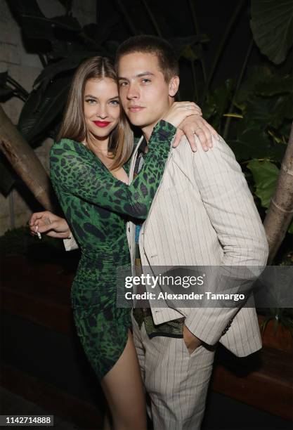 Barbara Palvin and Dylan Sprouse attend the Sports Illustrated Swimsuit 2019 Issue Launch at Seaspice on May 10, 2019 in Miami, Florida.