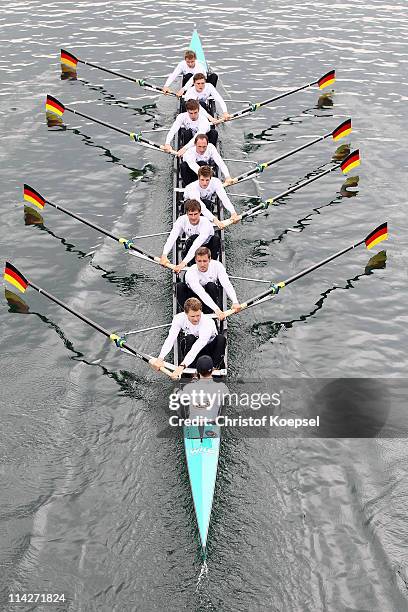 The Rowing Eight of Germany with Martin Sauer, Kristof Wilke, Toni Seifert, Lukas Mueller, Florian Menningen, Richard Schmidt, Eric Johannesen,...