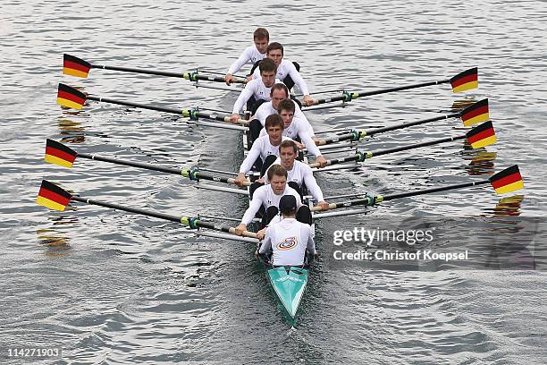 The Rowing Eight of Germany with Martin Sauer, Kristof Wilke, Toni Seifert, Lukas Mueller, Florian Menningen, Richard Schmidt, Eric Johannesen,...
