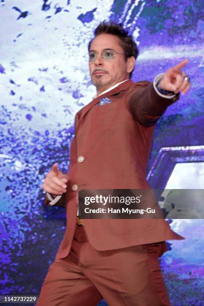 Robert Downey Jr. Attends the 'Avengers: Endgame' Asia Press Conference on April 15, 2019 in Seoul, South Korea. The film will open on April 24, in...