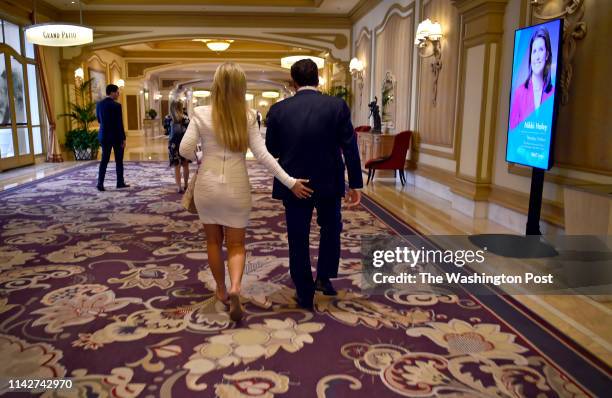 Founder of Skybridge Capital and former White House Communications Director Anthony Scaramucci walks the hallways with his wife Deidre Ball at the...