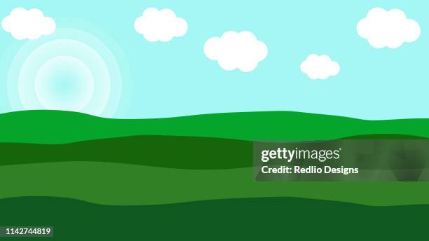 vector morning in beautiful mountains - k2 stock illustrations