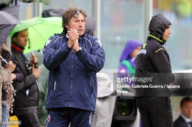 Alberto Malesani, head coach of Bologna looks on during the Serie A match between ACF Fiorentina and Bologna FC at Stadio Artemio Franchi on May 15,...