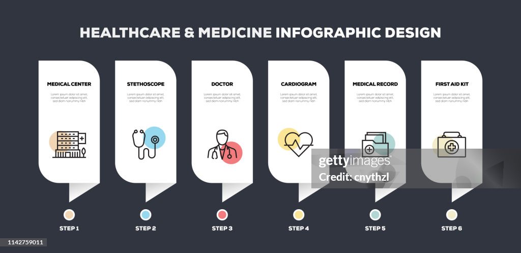 Healthcare and Medicine Related Line Infographic Design