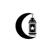 islamic lantern, lamp, moon icon. Element of ramadan icon. Premium quality graphic design icon. Signs and symbols collection icon for websites, web design