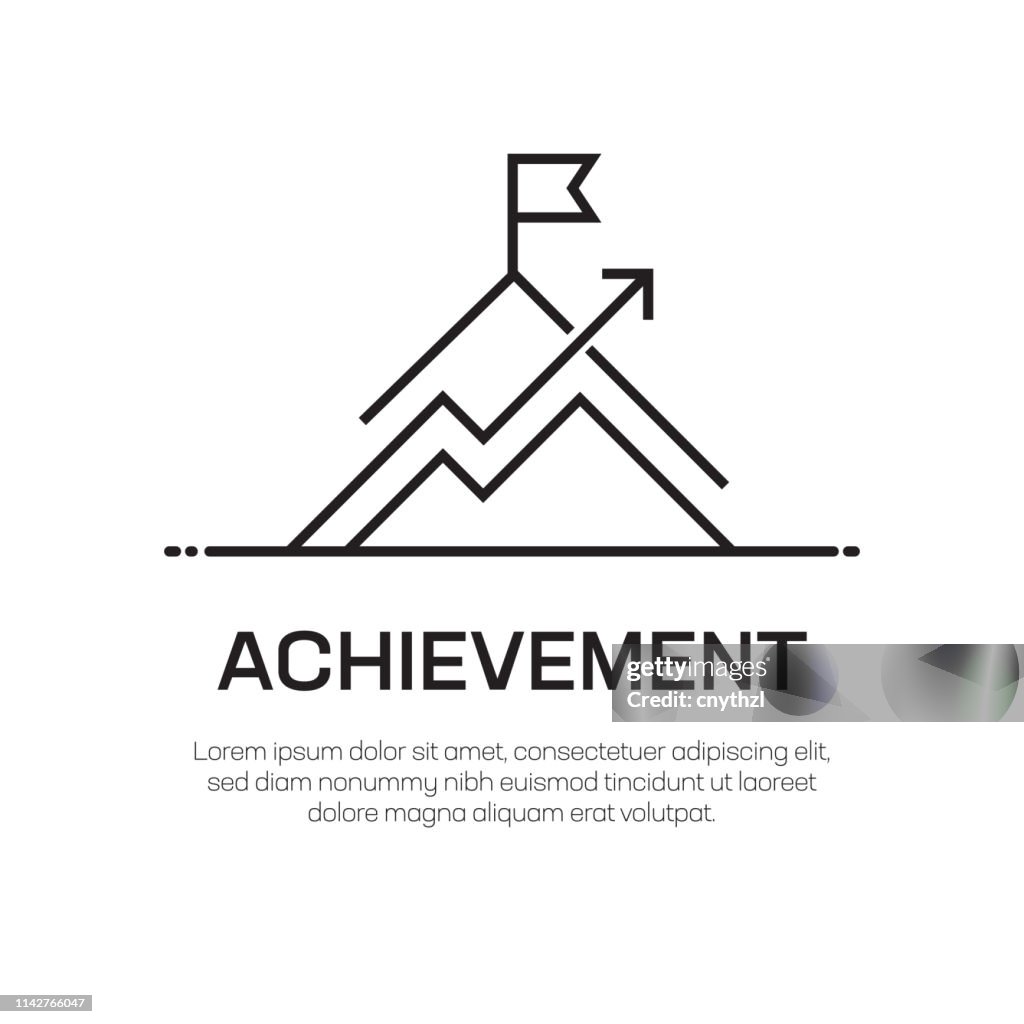 Achievement Vector Line Icon - Simple Thin Line Icon, Premium Quality Design Element