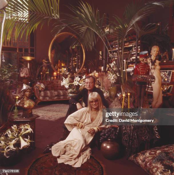 Fashion designer Barbara Hulanicki, the founder of iconic London fashion store Biba, with her husband Stephen Fitz-Simon, circa 1975.