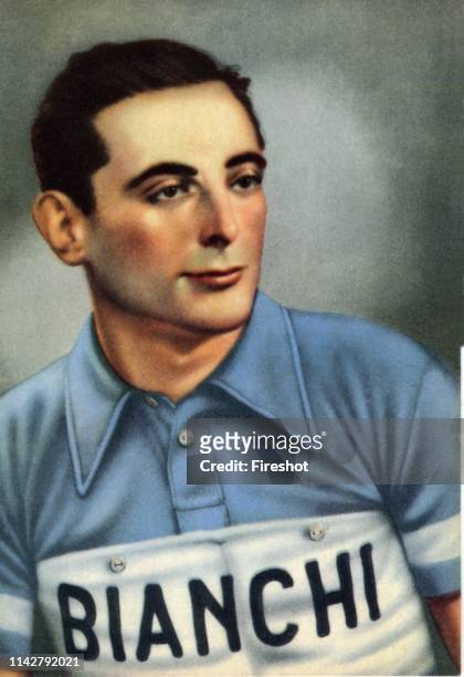 Postcard '900. Sport. Fausto Coppi. Cycling Italian Racer. Italian Champion 1935-1937-1940 Winner of the Tour of Italy 1940 - 1947 - 1949 - 1952 -...