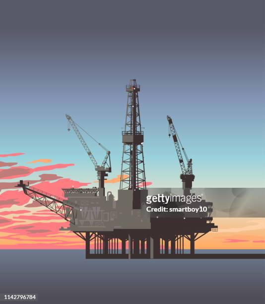 ilustraciones, imágenes clip art, dibujos animados e iconos de stock de plataformas petrolíferas - plataforma petrolera