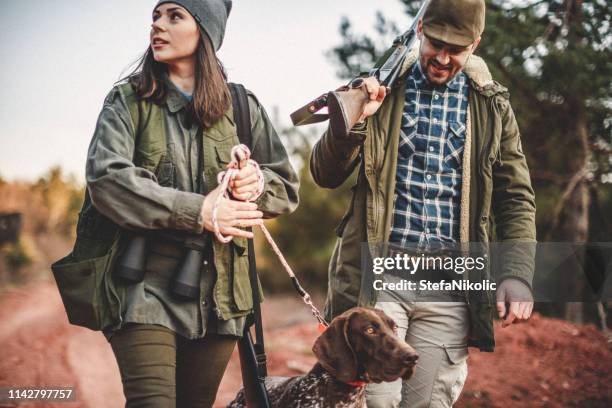 our woods, our rools - hunter outfit stock pictures, royalty-free photos & images