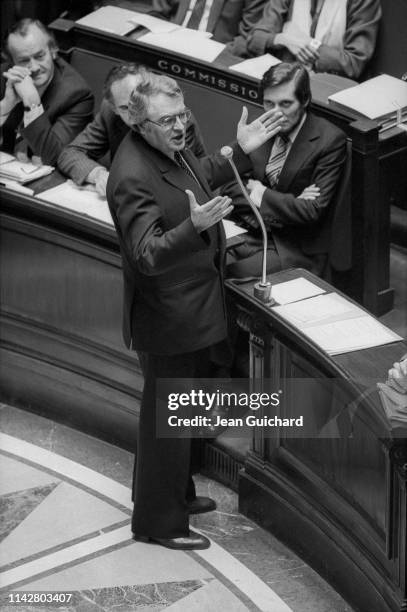 Prime Minister Pierre Mauroy at the National Assembly.