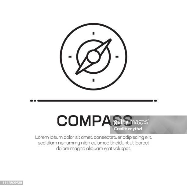 kompass vector line icon-simple thin line icon, premium quality design element - kompass stock-grafiken, -clipart, -cartoons und -symbole