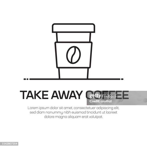 ilustrações de stock, clip art, desenhos animados e ícones de take away coffee vector line icon - simple thin line icon, premium quality design element - coffee take away cup simple