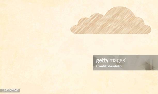 stockillustraties, clipart, cartoons en iconen met cloud computing-een horizontale vector illustratie van een cumulus wolk over een beige grungy achtergrond - storage room