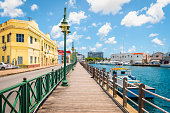 Promenade at marina of Bridgetown, Barbados.