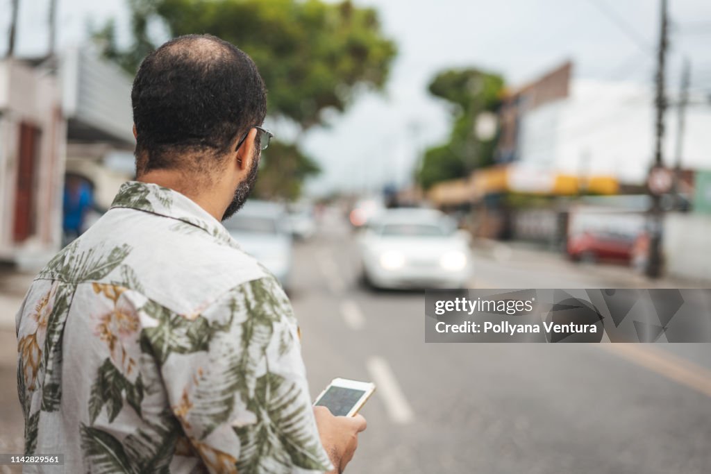 Waiting for the taxi