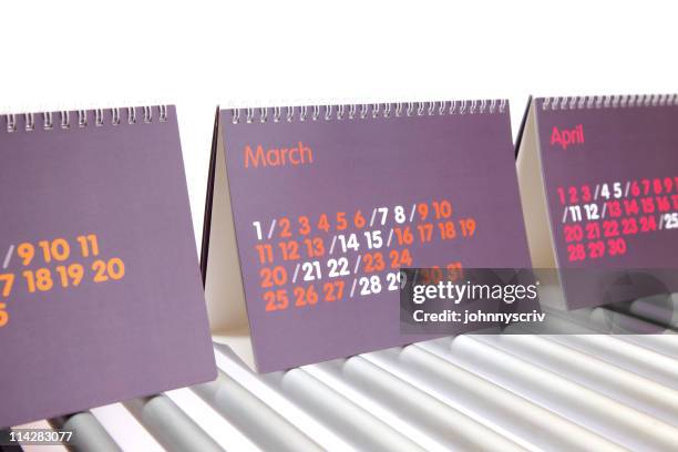 march... - desk calendar stock pictures, royalty-free photos & images