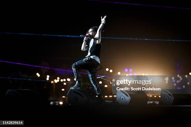 Rapper Lil Pump performs onstage during Weekend 1, Day 3 of the Coachella Valley Music and Arts Festival on April 14, 2019 in Indio, California.