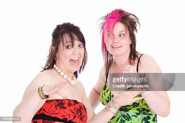crazy ladies... - jazz hands stock pictures, royalty-free photos & images