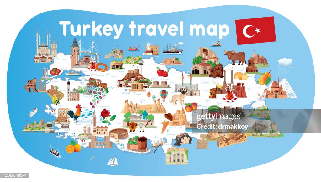 Cartoon map of TURKEY