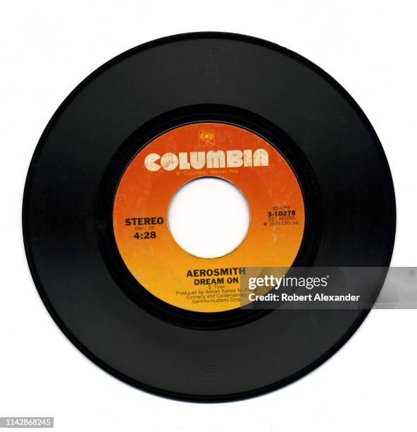 Rpm recording of the 1973 hit single 'Dream On' by Aerosmith on the Columbia record label. Written by the band's lead singer, Steven Tyler, it was...